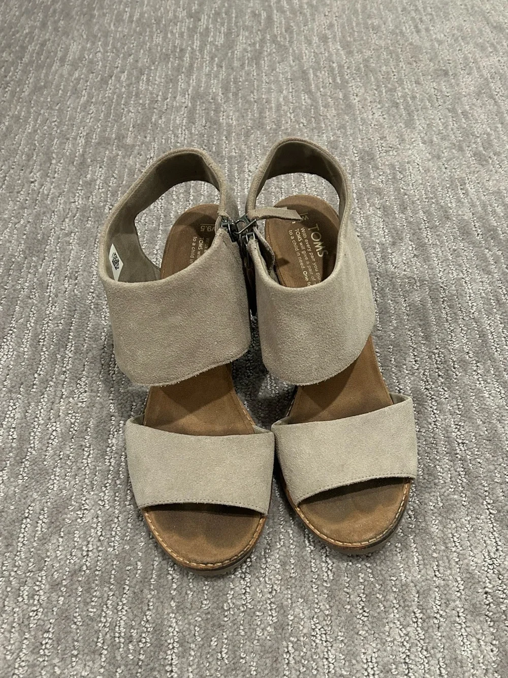 TOMS Women's Suede Slingback Sandals in Taupe